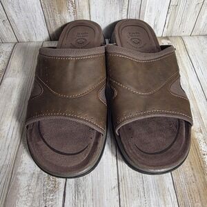 Earth Spirit Mens Brown Gelron Cushion Slide Sandals Casual Comfort Shoes 10